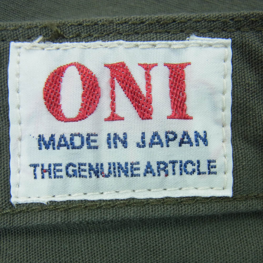 ONI DENIM 鬼デニム ONI200-8GG 8oz Betacham Green Gray Wide Straight 8oz ベタシャン シャンブレー セルビッチ ワイドストレート パンツ カーキ系 30【新古品】【未使用】【中古】