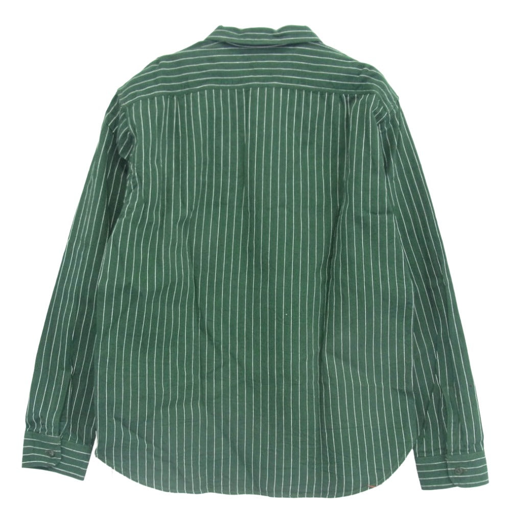 SUGAR CANE シュガーケーン sc28652 COKE STRIPE WORK SHIRT LONG SLEEVE コークストライプ 長袖 ワークシャツ グリーン系 XL【新古品】【未使用】【中古】