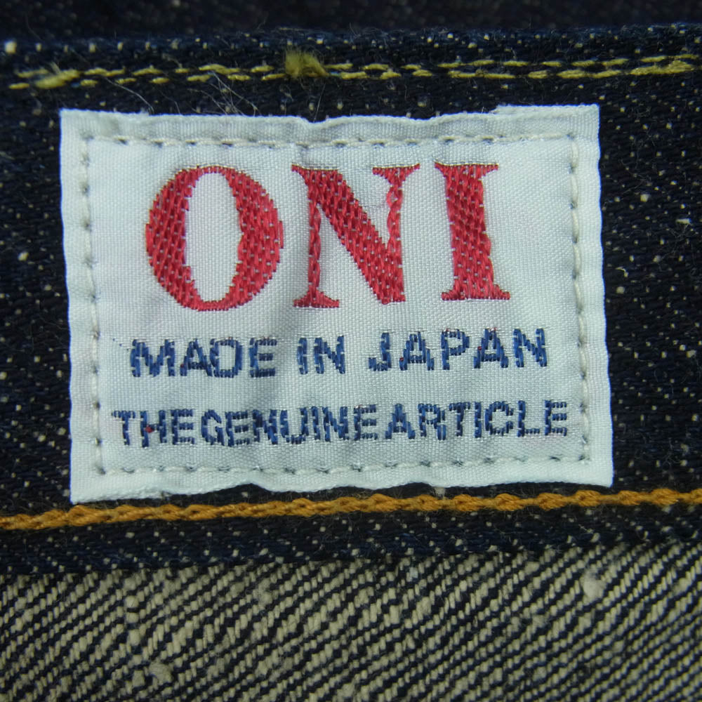 ONI DENIM 鬼デニム ONI288-13.7NEP 鬼デニム 13.7oz NEP Denim Regular Straight ネップ セルビッジ デニム パンツ ボタンフライ レギュラー ストレート 赤耳 ジーンズ インディゴブルー系 30【極上美品】【中古】