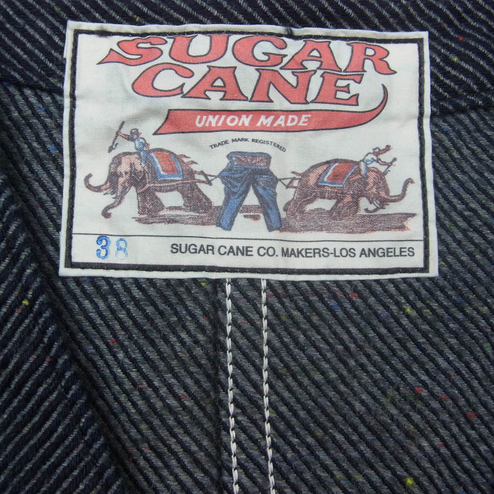 SUGAR CANE シュガーケーン SC15446 FICTION ROMANCE 13.7oz. INDIGO NEP DENIM WORK VEST インディゴネップ デニム・ワーク べスト エンジニア ジャケット インディゴブルー系 38【新古品】【未使用】【中古】