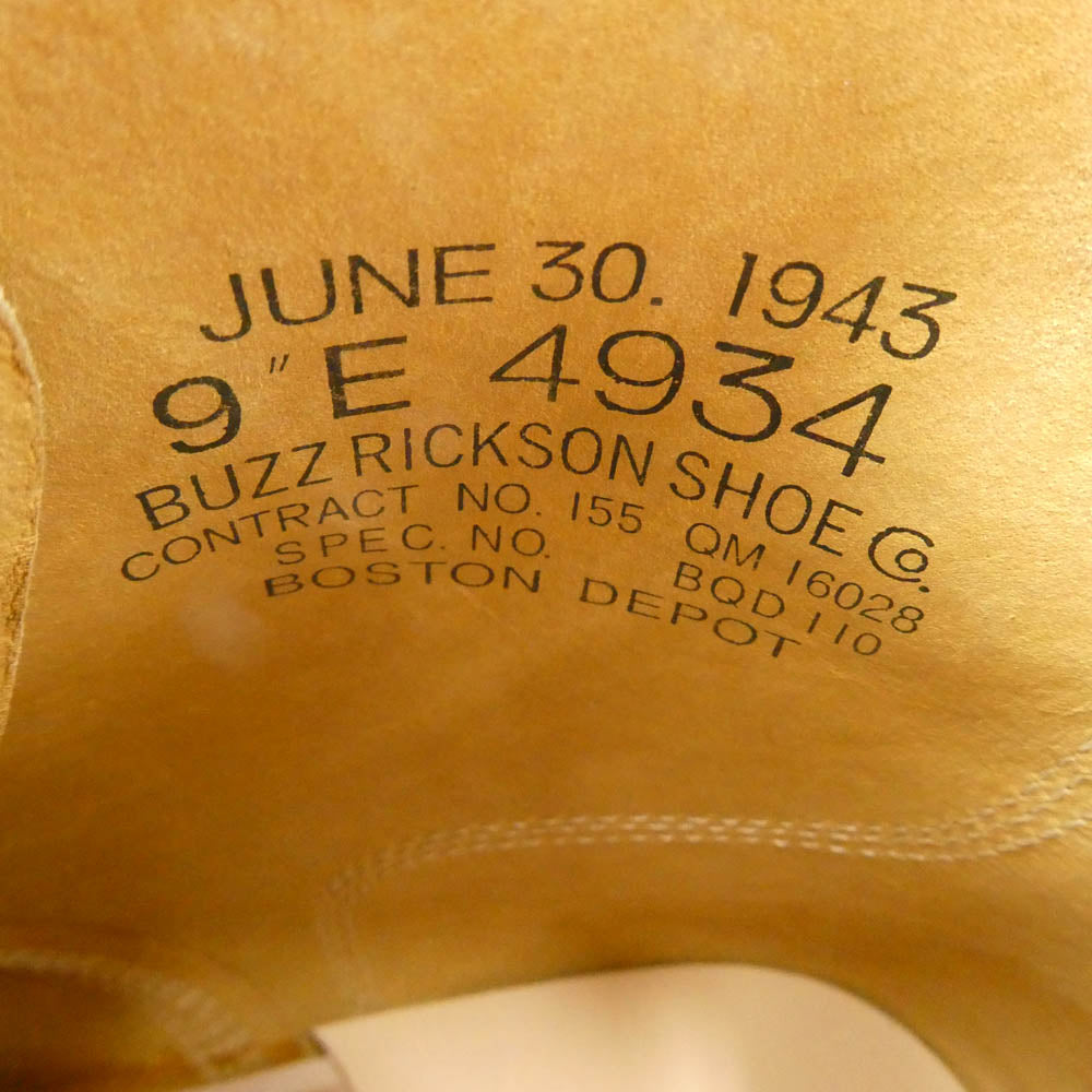 Buzz Rickson's バズリクソンズ BR02800 SHOE SERVICE REVERSE UPPER COMPOSITION SOLE Type M-43 サービス シューズ 7ホール ブーツ ライトブラウン系 9E【新古品】【未使用】【中古】