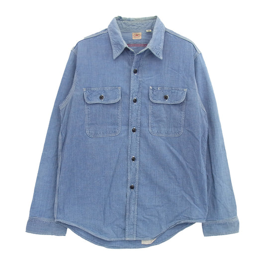 SUGAR CANE シュガーケーン 650321412 ピンヒッコリー ストライプ 長袖 シャツ ブルー系 M【中古】