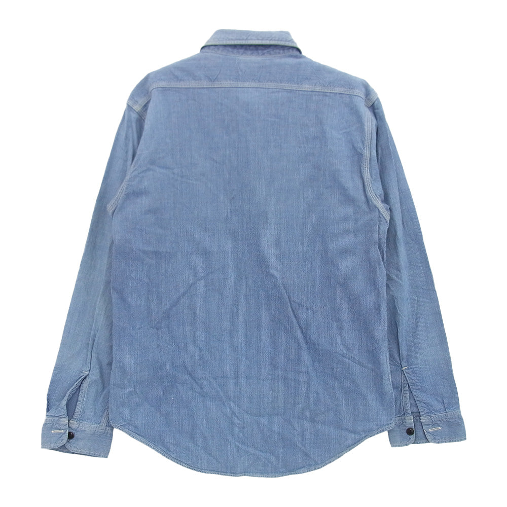 SUGAR CANE シュガーケーン 650321412 ピンヒッコリー ストライプ 長袖 シャツ ブルー系 M【中古】