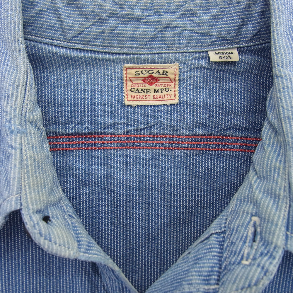 SUGAR CANE シュガーケーン 650321412 ピンヒッコリー ストライプ 長袖 シャツ ブルー系 M【中古】