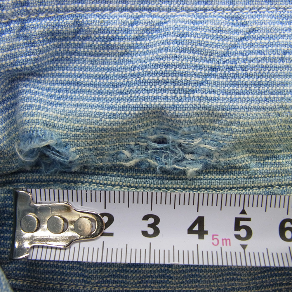 SUGAR CANE シュガーケーン 650321412 ピンヒッコリー ストライプ 長袖 シャツ ブルー系 M【中古】