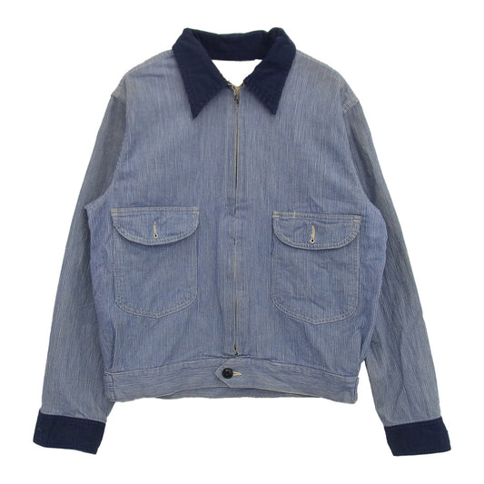 SUGAR CANE シュガーケーン M11454 ピンヒッコリーストライプ 襟切替 ワークジャケット ネイビー系【中古】