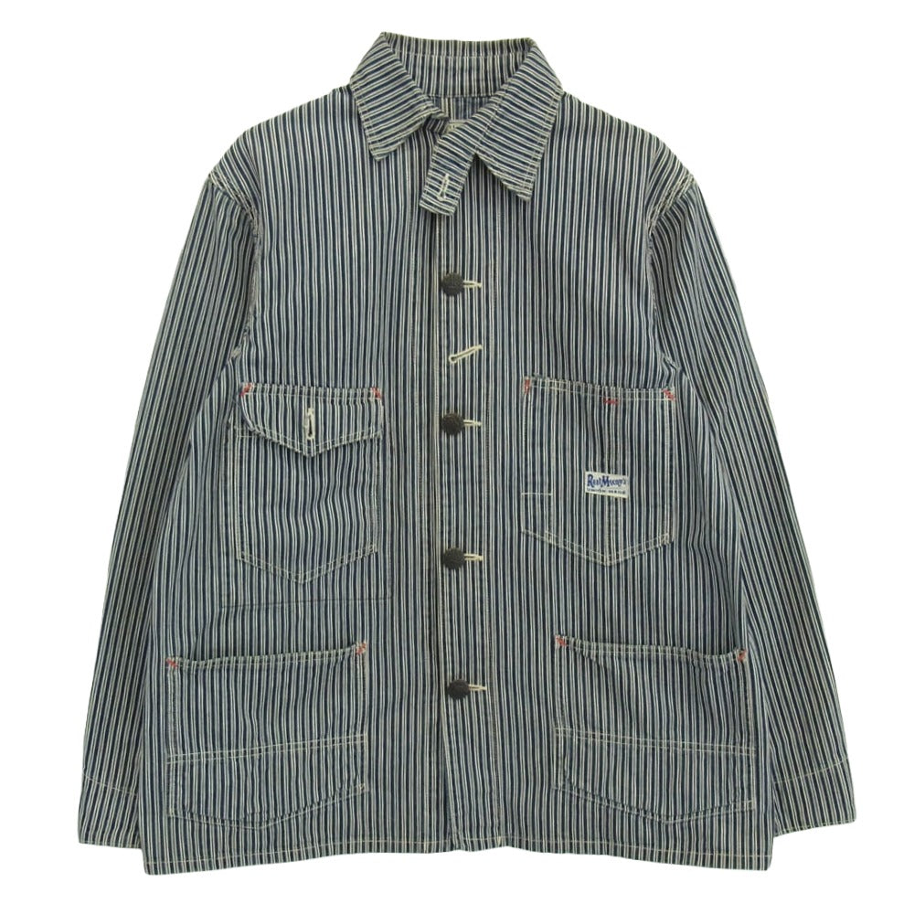 The REAL McCOY'S ザリアルマッコイズ UNION MADE ヒッコリーストライプ カバーオール ジャケット ネイビー系 M【中古】