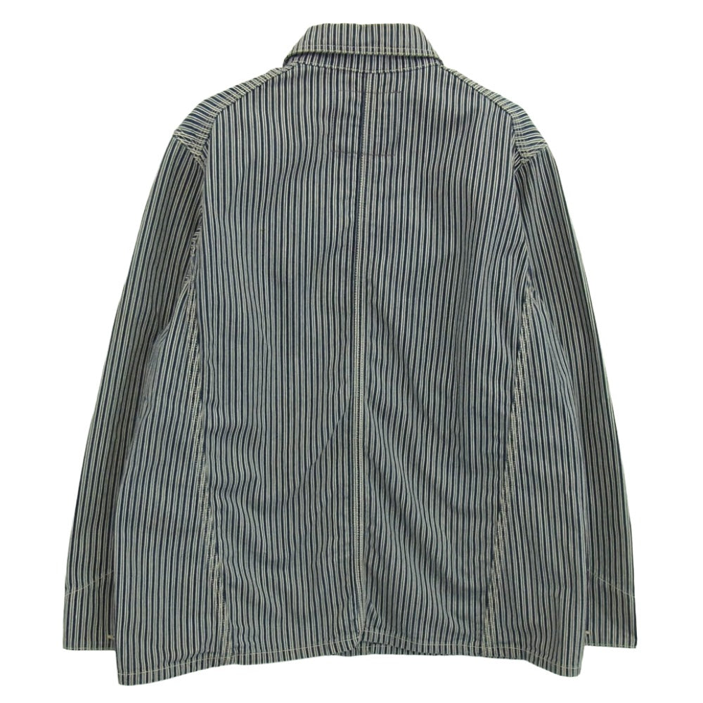 The REAL McCOY'S ザリアルマッコイズ UNION MADE ヒッコリーストライプ カバーオール ジャケット ネイビー系 M【中古】