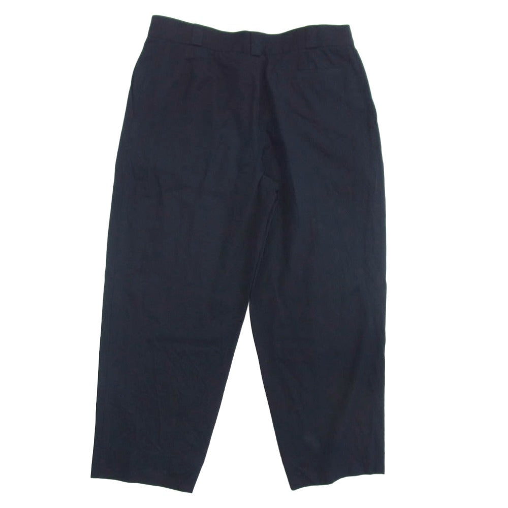 Gianni Versace ジャンニ・ヴェルサーチ 25BAVC セットアップ 3Bボタン シングル テーラードジャケット 3タック スラックスパンツ ダークネイビー系 ジャケット表記サイズ無　パンツサイズ46【中古】