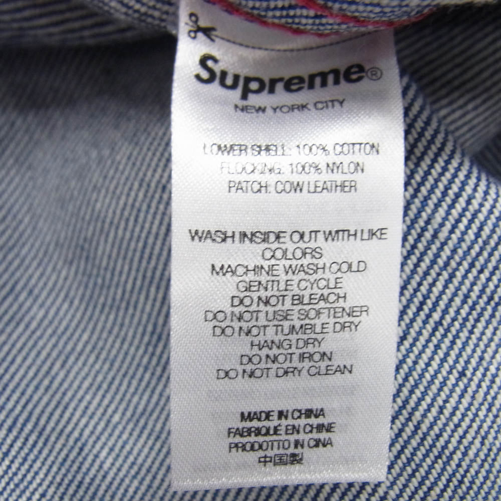 Supreme シュプリーム 23SS Flocked Denim Trucker Jacket フロック デニム トラッカー ジャケット レッド系 S【中古】