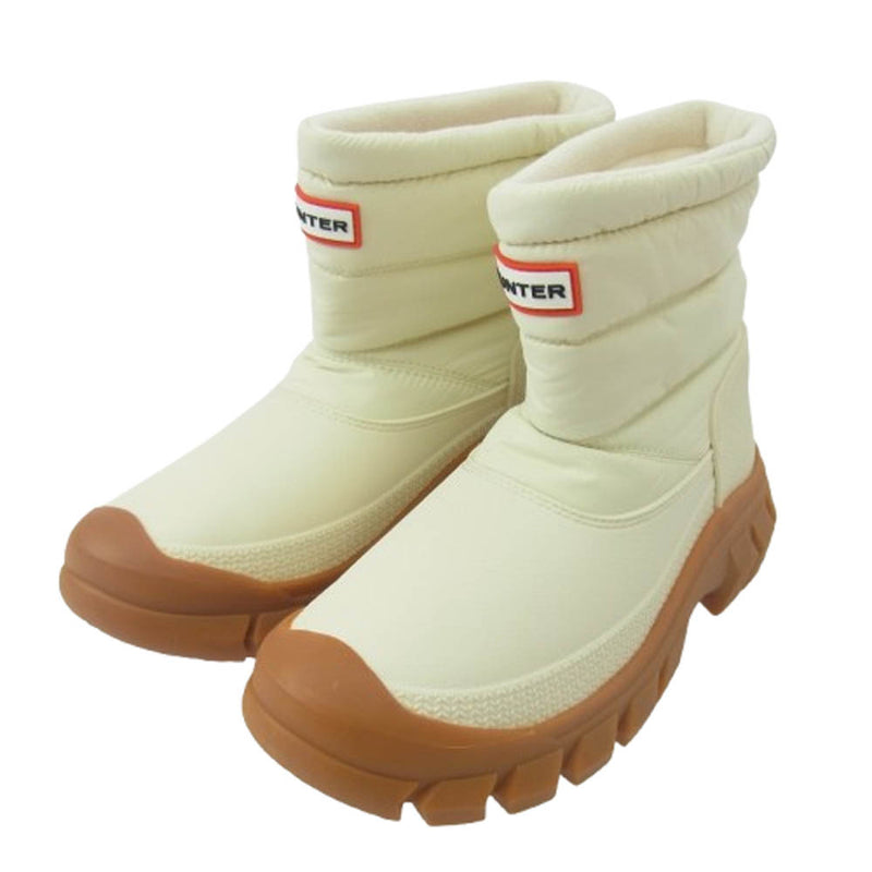 ハンター WOMENS INTREPID SHORT SNOW BOOT ショート スノーブーツ オフホワイト系 UK5【極上美品】【中古】