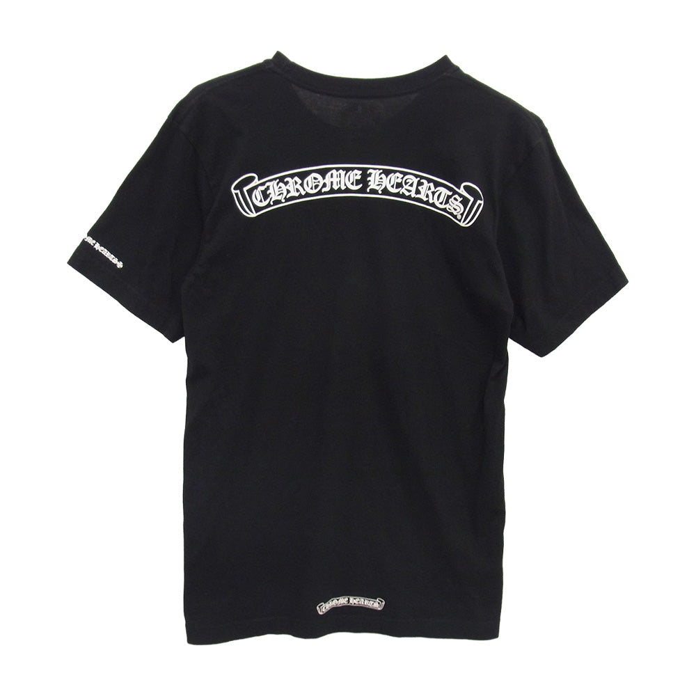 CHROME HEARTS クロムハーツ（原本無） CH S/S TEE バック スクロール ラベル プリント 半袖Tシャツ ブラック系 M【中古】