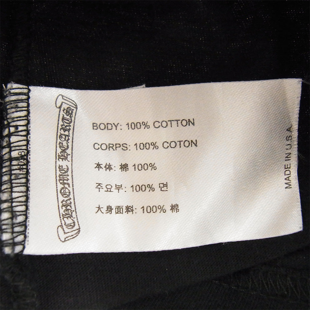 CHROME HEARTS クロムハーツ（原本無） CH S/S TEE バック スクロール ラベル プリント 半袖Tシャツ ブラック系 M【中古】