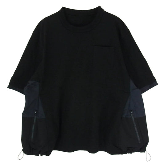 Sacai サカイ 22SS 22-02734M スポーツ ミックス ナイロン 切替 Tシャツ カットソー ブラック系 表記なし【中古】
