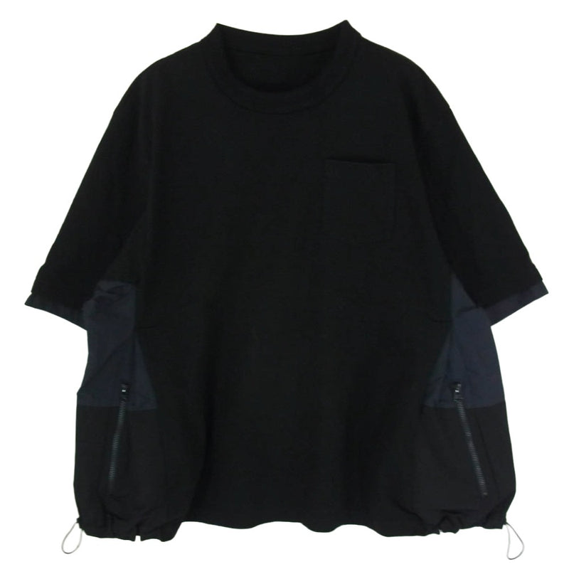 Sacai サカイ 22SS 22-02734M スポーツ ミックス ナイロン 切替 Tシャツ カットソー ブラック系 表記なし【中古】