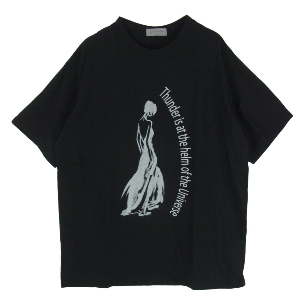 Yohji Yamamoto POUR HOMME ヨウジヤマモトプールオム HP-T62-993 SINGLE JERSEY PRINT HALF SLEEVE C ハーフ スリーブ Tシャツ カットソー ブラック系 3【中古】
