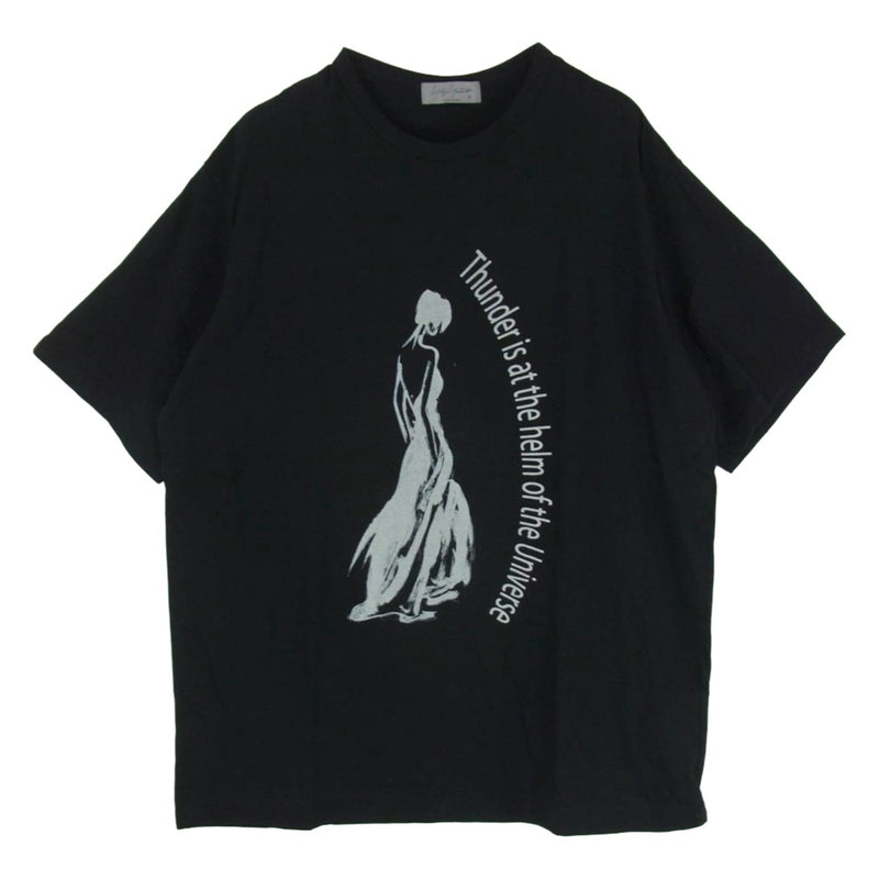 Yohji Yamamoto POUR HOMME ヨウジヤマモトプールオム HP-T62-993 SINGLE JERSEY PRINT HALF SLEEVE C ハーフ スリーブ Tシャツ カットソー ブラック系 3【中古】