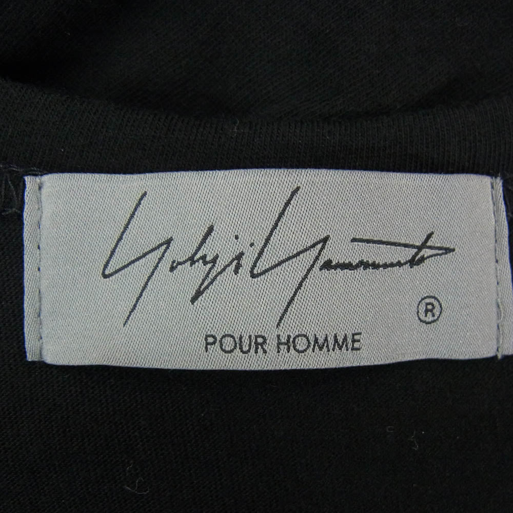 Yohji Yamamoto POUR HOMME ヨウジヤマモトプールオム HP-T62-993 SINGLE JERSEY PRINT HALF SLEEVE C ハーフ スリーブ Tシャツ カットソー ブラック系 3【中古】