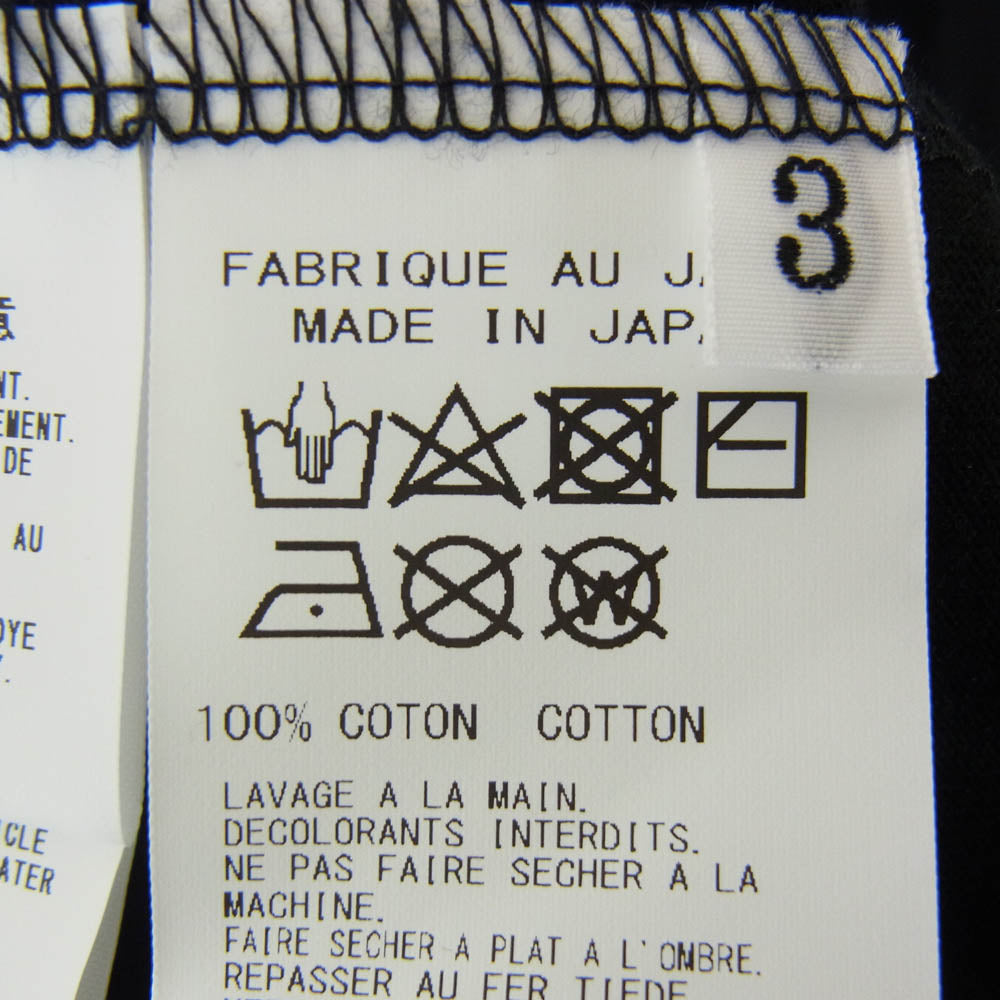 Yohji Yamamoto POUR HOMME ヨウジヤマモトプールオム HP-T62-993 SINGLE JERSEY PRINT HALF SLEEVE C ハーフ スリーブ Tシャツ カットソー ブラック系 3【中古】