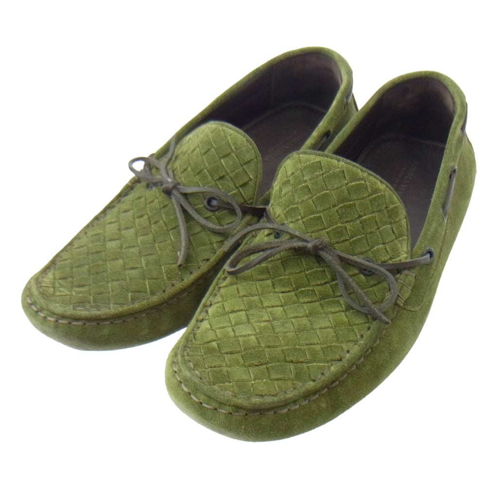 BOTTEGAVENETA ボッテガヴェネタ イントレチャート モカシン ドライビング シューズ モスグリーン系 41.5【中古】