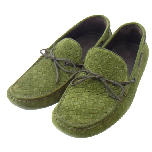BOTTEGAVENETA ボッテガヴェネタ イントレチャート モカシン ドライビング シューズ モスグリーン系 41.5【中古】