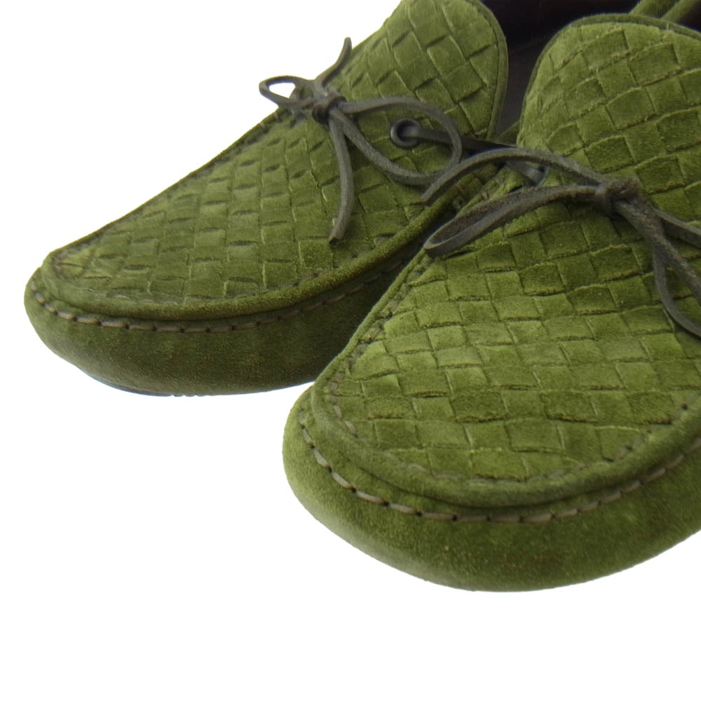 BOTTEGAVENETA ボッテガヴェネタ イントレチャート モカシン ドライビング シューズ モスグリーン系 41.5【中古】