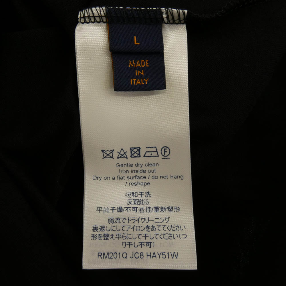 LOUIS VUITTON ルイ・ヴィトン ワンポイント ロゴ Vネック 半袖 Tシャツ ブラック系 L【中古】