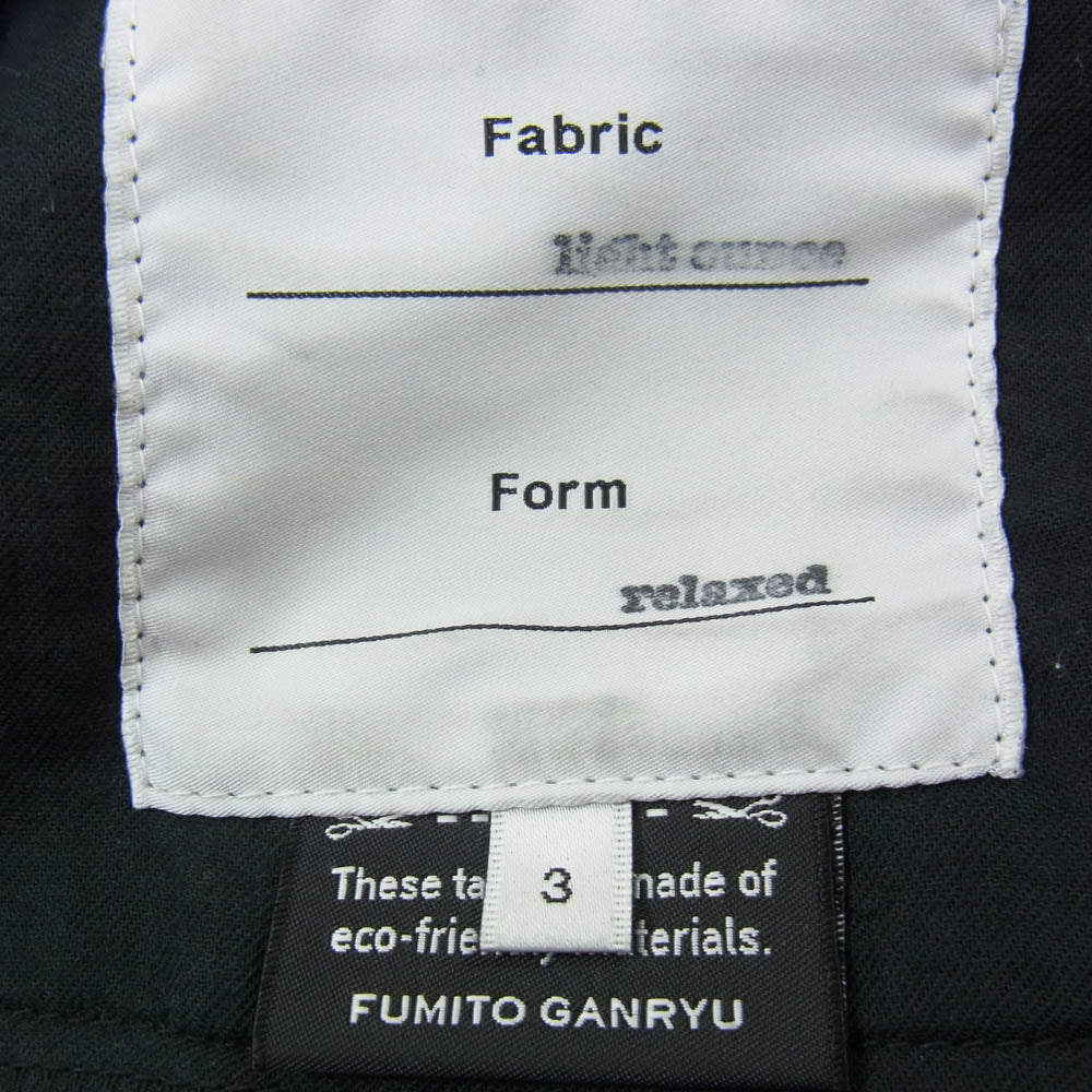FUMITO GANRYU フミトガンリュウ FU10-PA-06 LIGHT OZ EASY DENIM PANTS イージー デニム パンツ ブラック系 3【中古】