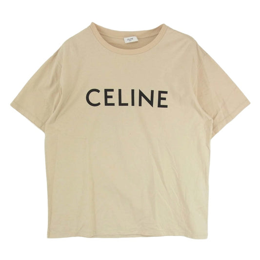 CELINE セリーヌ 2X681671Q LOOSE ルーズ ロゴ 半袖 Ｔシャツ カットソー ベージュ系 L【中古】
