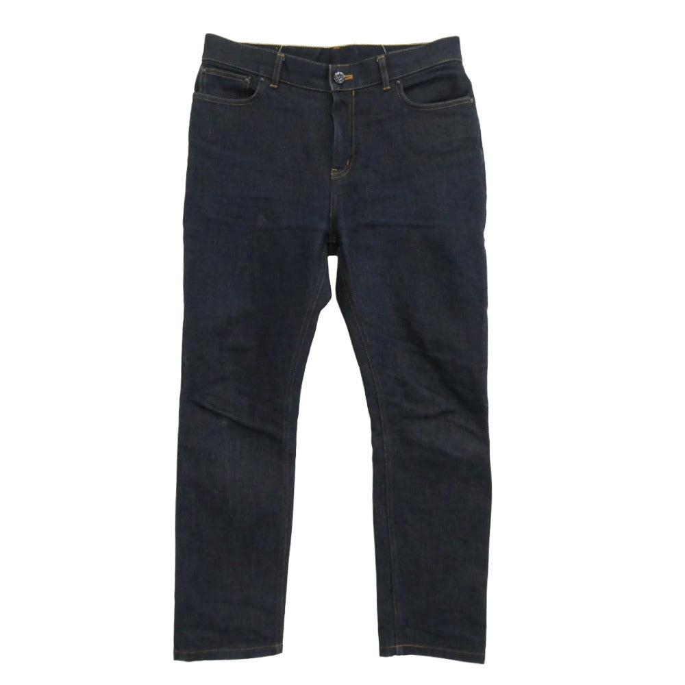 LOUIS VUITTON ルイ・ヴィトン 1A5W0D Slim Stretch Jeans ロゴプレート スリム ストレッチ デニム パンツ インディゴブルー系 31【中古】