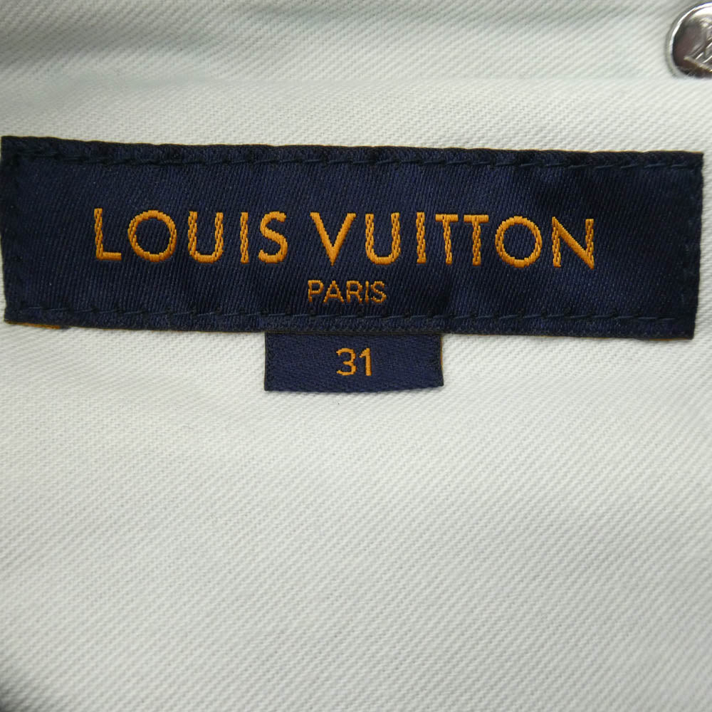 LOUIS VUITTON ルイ・ヴィトン 1A5W0D Slim Stretch Jeans ロゴプレート スリム ストレッチ デニム パンツ インディゴブルー系 31【中古】