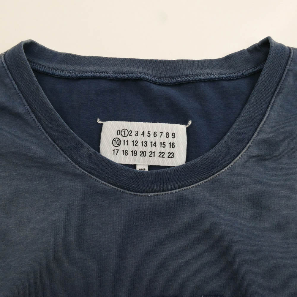 MAISON MARGIELA メゾンマルジェラ S50GC0685 四つタグ 1 10 ライン オーバーサイズ オーバーダイ ロゴ 半袖 Tシャツ ネイビー系 M【中古】