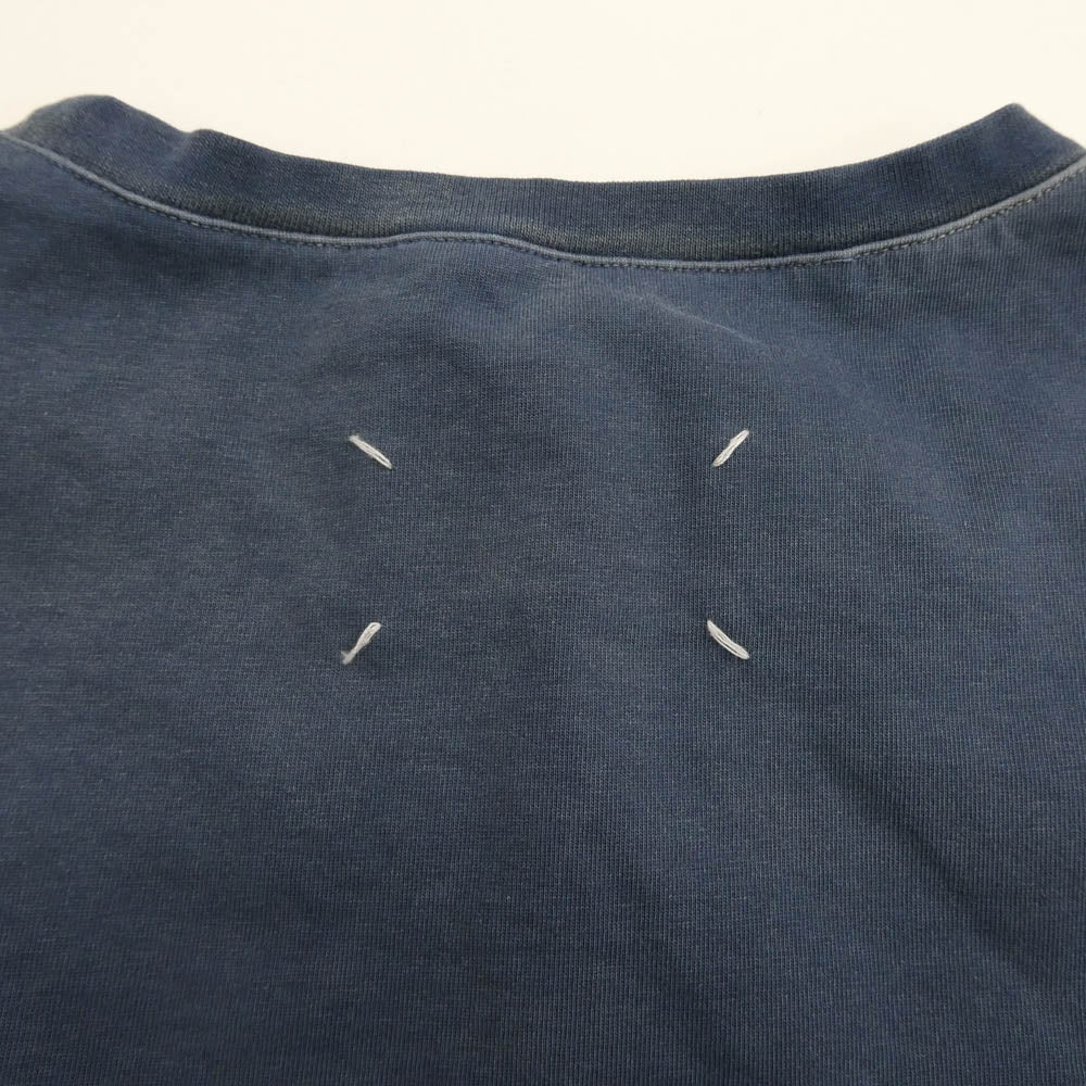 MAISON MARGIELA メゾンマルジェラ S50GC0685 四つタグ 1 10 ライン オーバーサイズ オーバーダイ ロゴ 半袖 Tシャツ ネイビー系 M【中古】