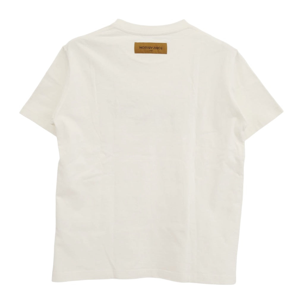LOUIS VUITTON ルイ・ヴィトン 1A7XNG シグネチャー プリント＆エンブロイダリー 半袖 Ｔシャツ オフホワイト系 L【中古】