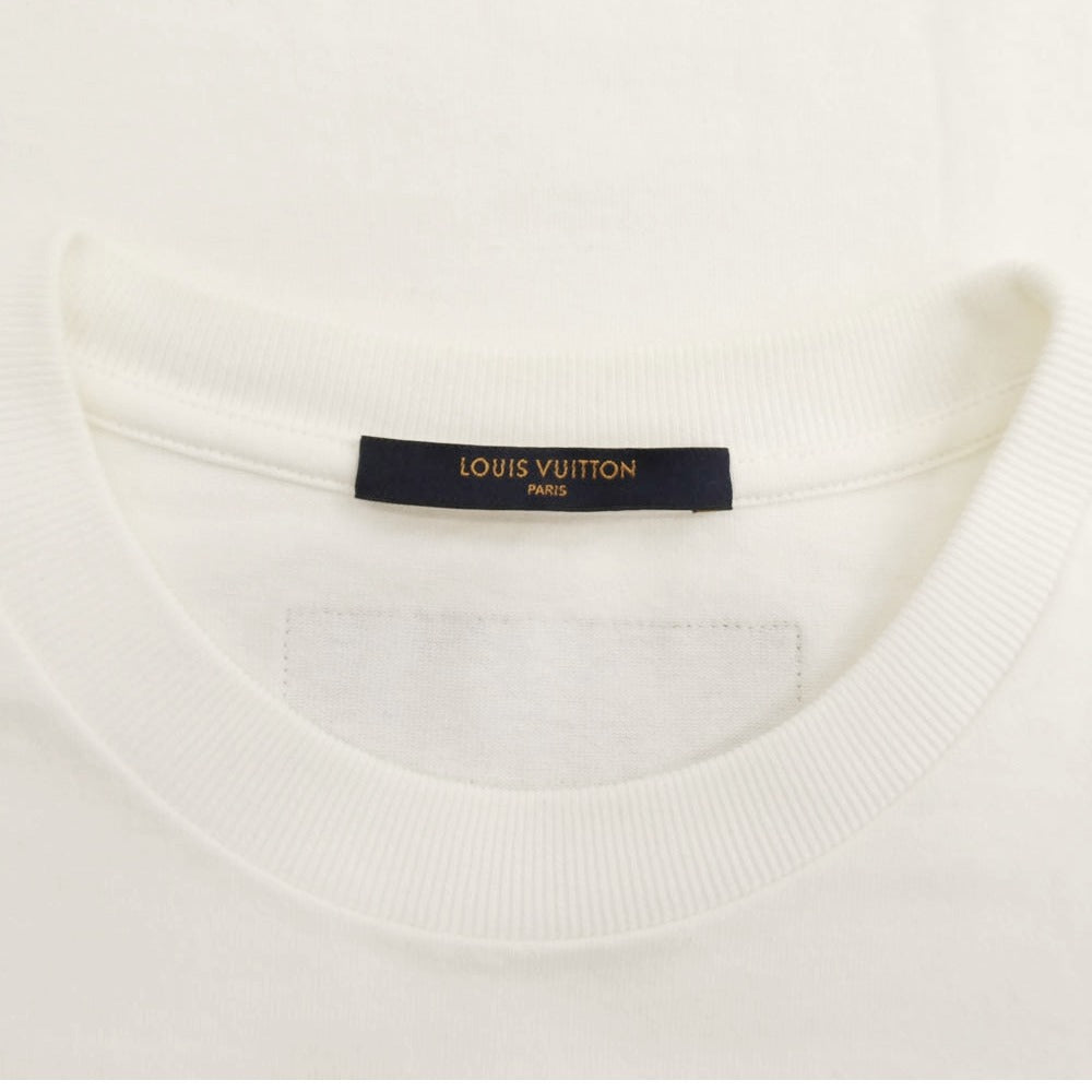 LOUIS VUITTON ルイ・ヴィトン 1A7XNG シグネチャー プリント＆エンブロイダリー 半袖 Ｔシャツ オフホワイト系 L【中古】