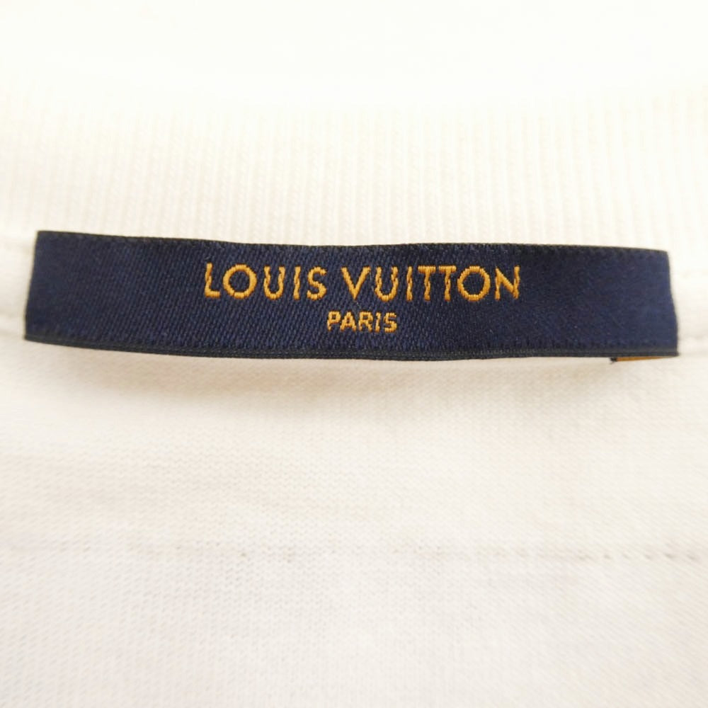 LOUIS VUITTON ルイ・ヴィトン 1A7XNG シグネチャー プリント＆エンブロイダリー 半袖 Ｔシャツ オフホワイト系 L【中古】