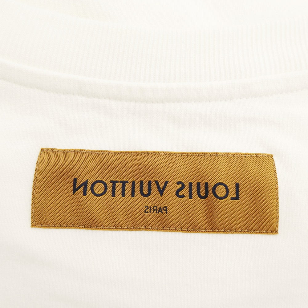 LOUIS VUITTON ルイ・ヴィトン 1A7XNG シグネチャー プリント＆エンブロイダリー 半袖 Ｔシャツ オフホワイト系 L【中古】