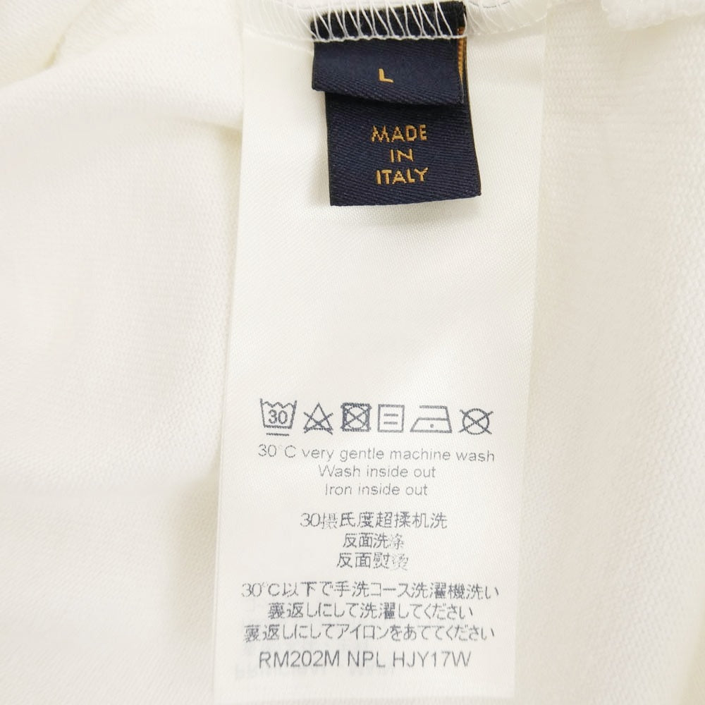 LOUIS VUITTON ルイ・ヴィトン 1A7XNG シグネチャー プリント＆エンブロイダリー 半袖 Ｔシャツ オフホワイト系 L【中古】