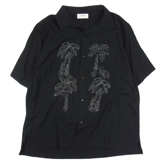 CELINE セリーヌ 23SS 2C947852C エンブロイダリー スタッズ 刺繍 半袖シャツ ブラック系 40【中古】