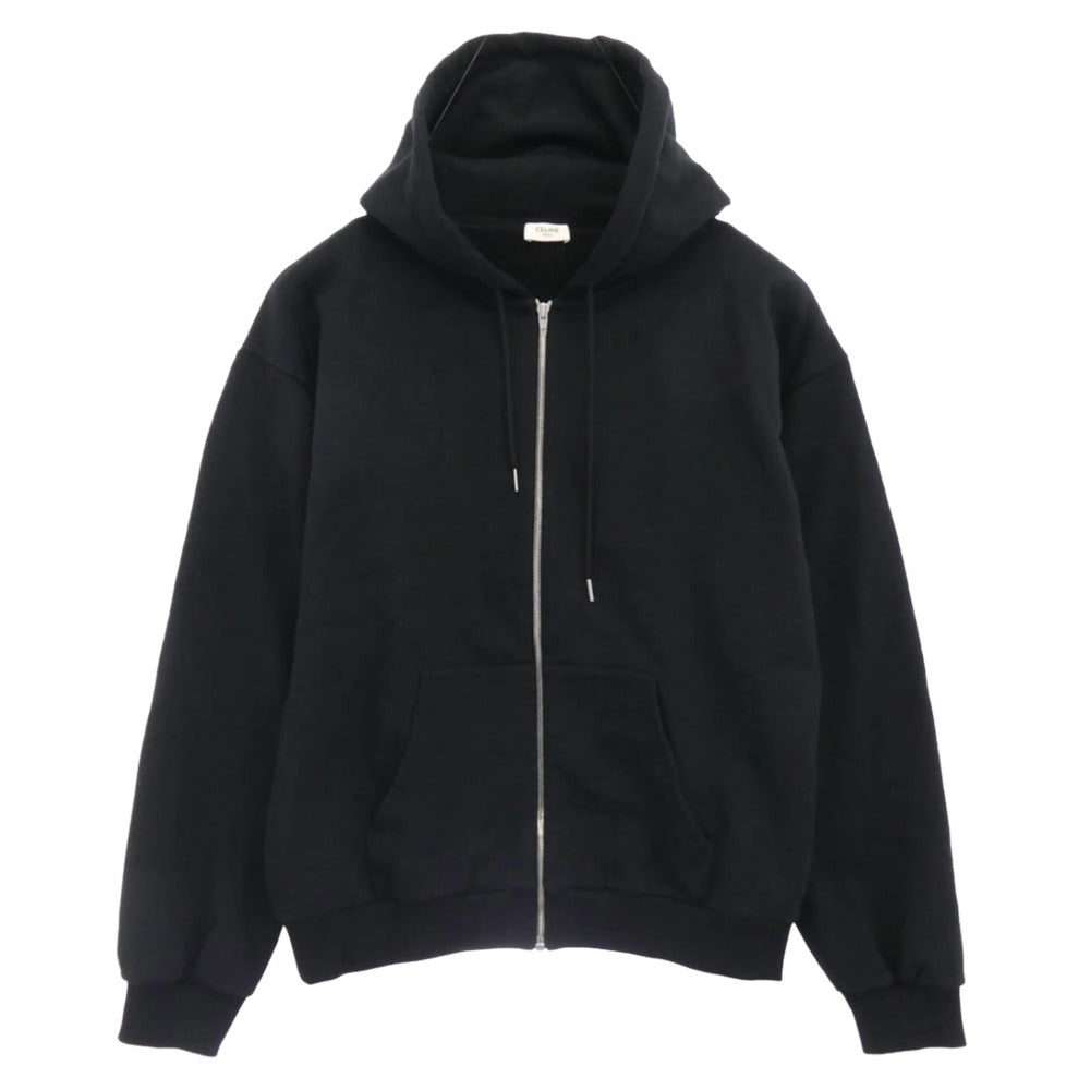 CELINE セリーヌ 2Y497670Q コットン フードロゴプリント ルーズフーディー パーカー ブラック系 L【中古】