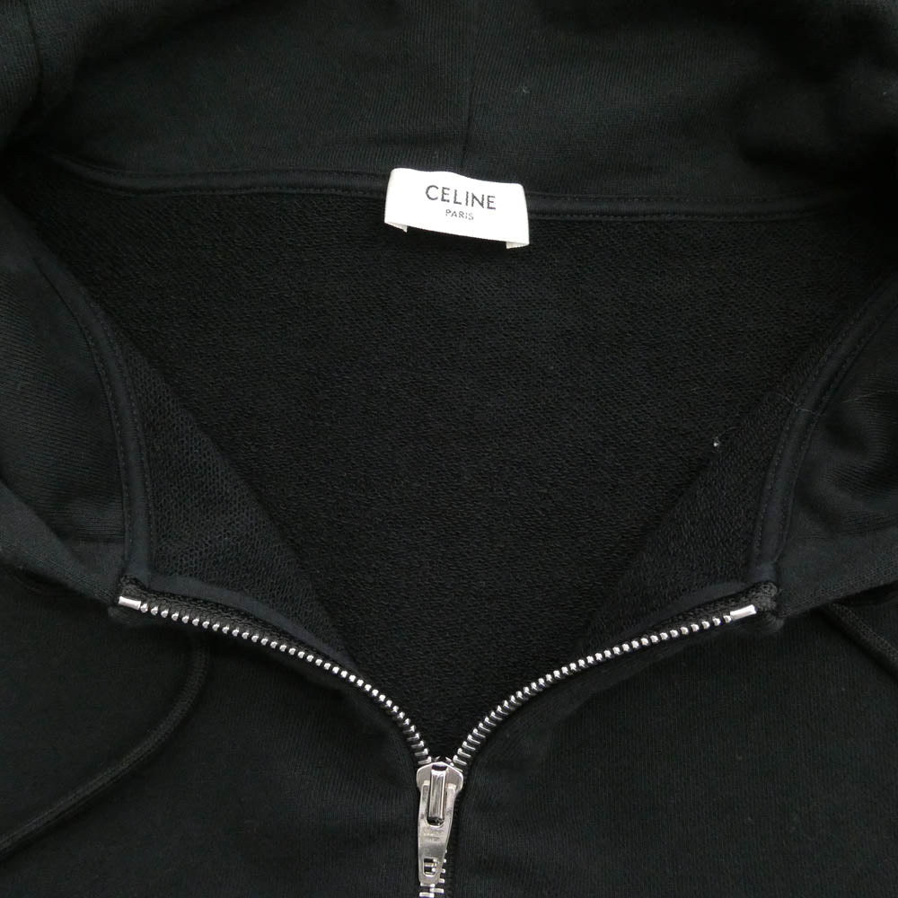 CELINE セリーヌ 2Y497670Q コットン フードロゴプリント ルーズフーディー パーカー ブラック系 L【中古】