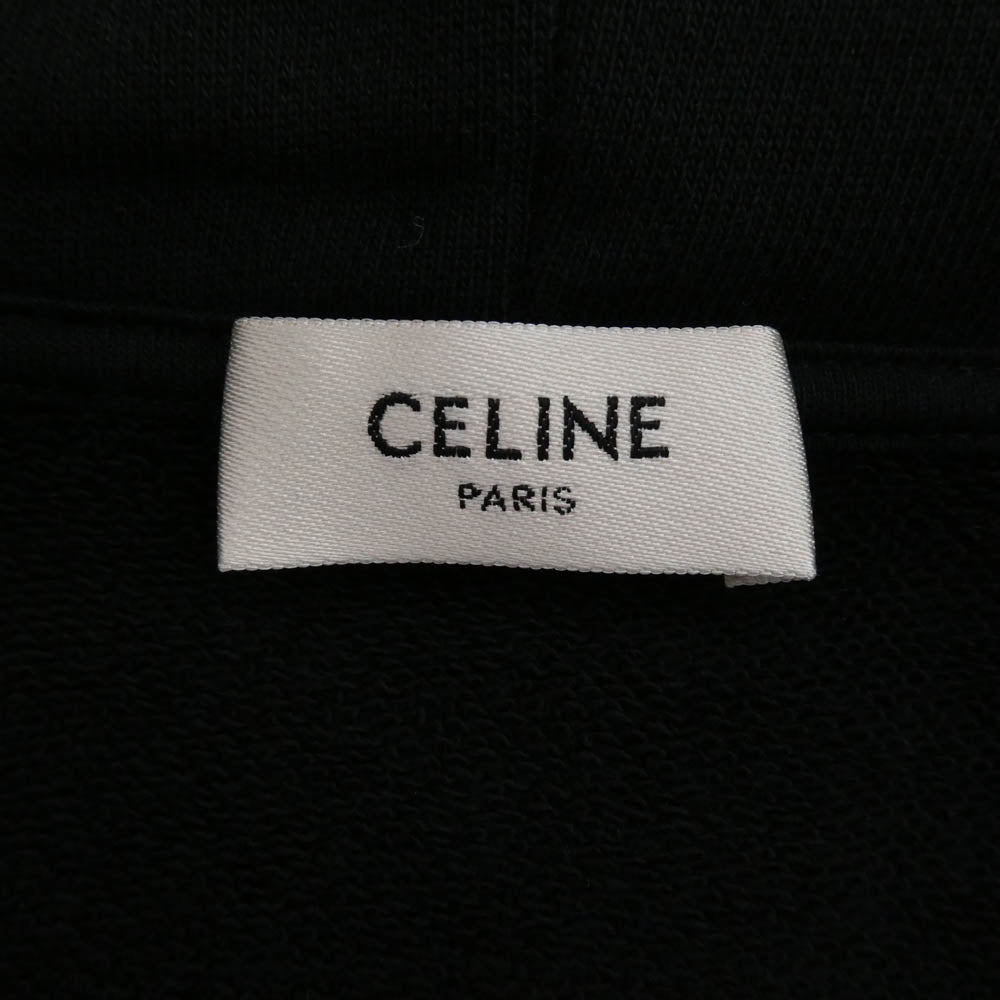 CELINE セリーヌ 2Y497670Q コットン フードロゴプリント ルーズフーディー パーカー ブラック系 L【中古】