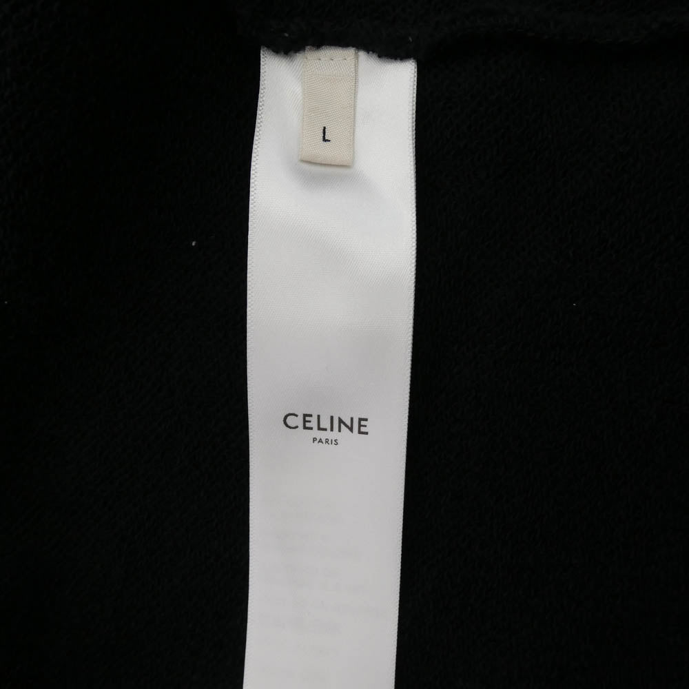 CELINE セリーヌ 2Y497670Q コットン フードロゴプリント ルーズフーディー パーカー ブラック系 L【中古】