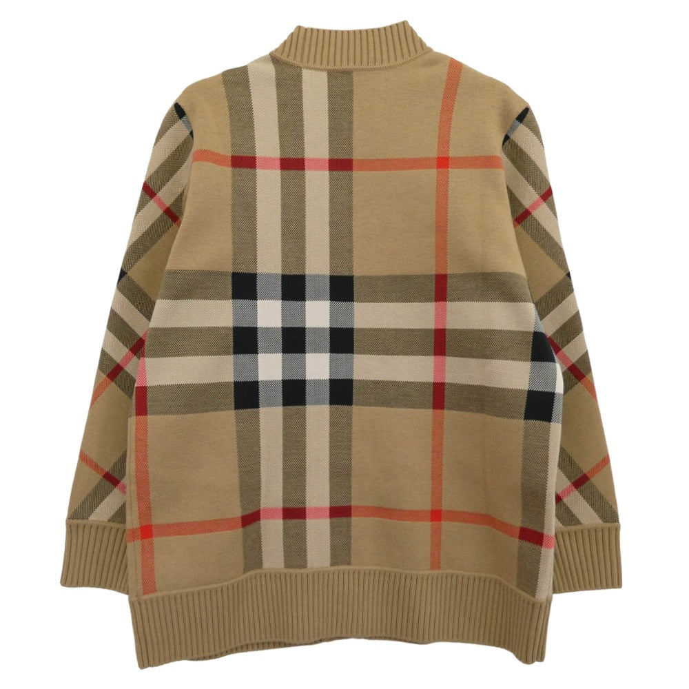 BURBERRY バーバリー 8039153 ノバチェック ジャカード カーディガン ライトブラウン系 ベージュ系 M【美品】【中古】