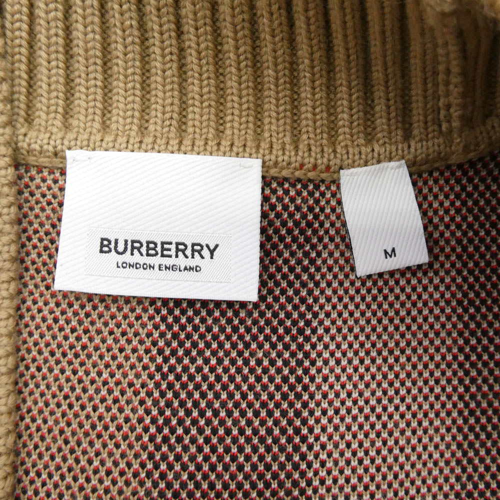 BURBERRY バーバリー 8039153 ノバチェック ジャカード カーディガン ライトブラウン系 ベージュ系 M【美品】【中古】