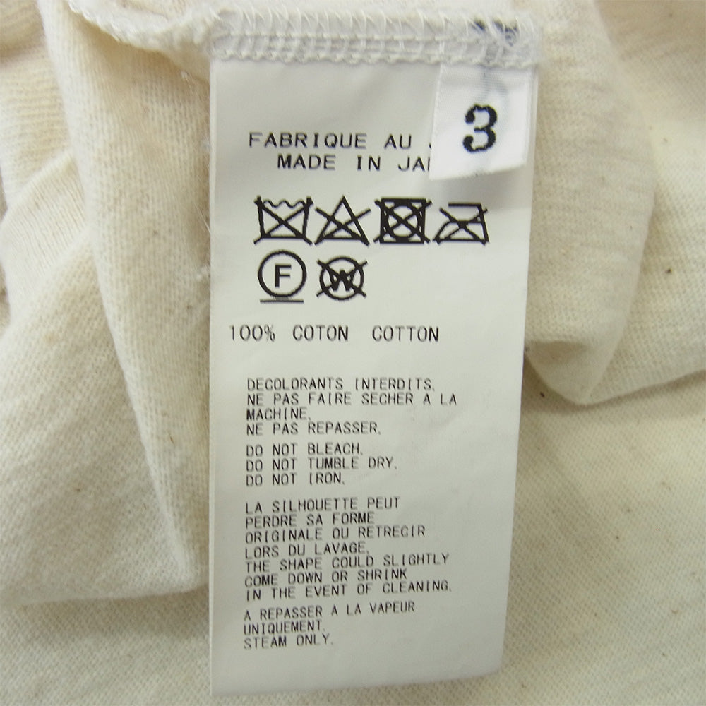 Yohji Yamamoto POUR HOMME ヨウジヤマモトプールオム 20SS HN-T45-086 断ち切り クルーネック 半袖 カットソー Tシャツ オフホワイト系 3【中古】