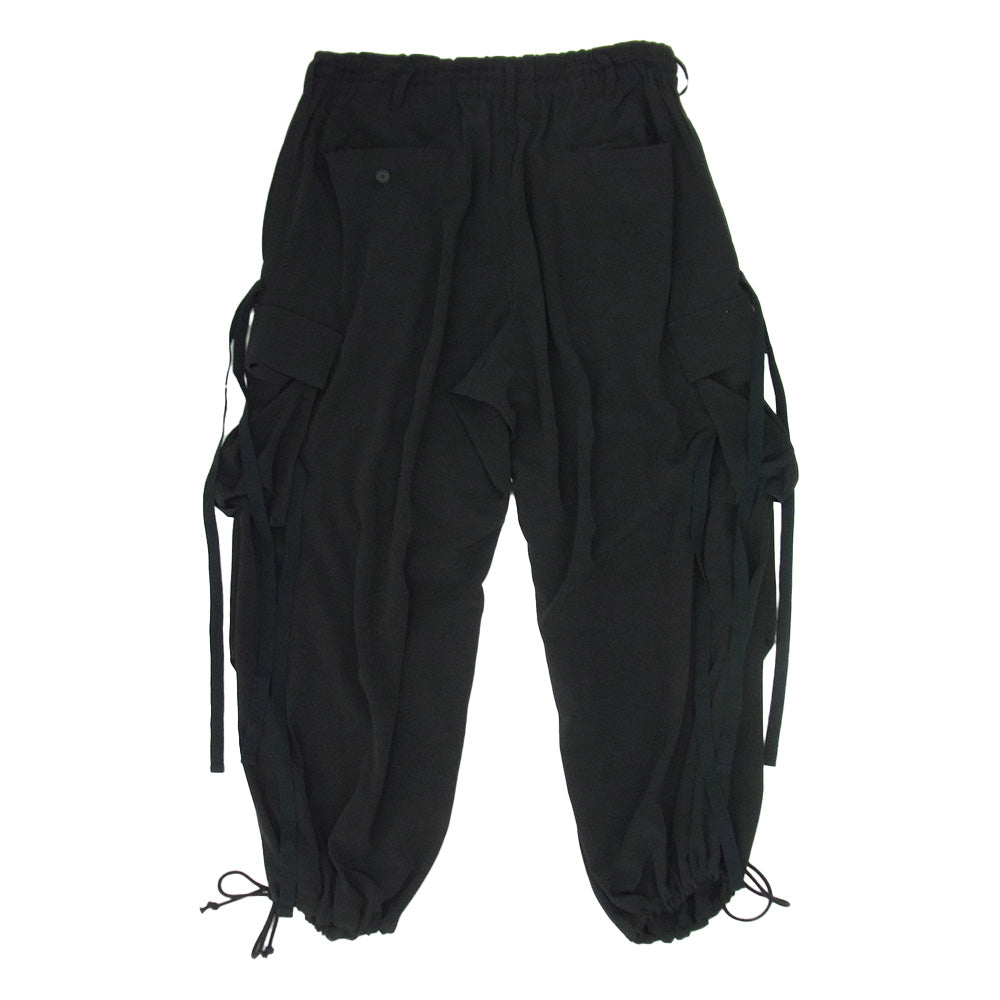 Yohji Yamamoto ヨウジヤマモト UT-P03-500 S'YTE サイト CREPE de CHINE ARMY TECHNO PANTS クレープデシン アーミー テクノ パンツ ブラック系 2【中古】