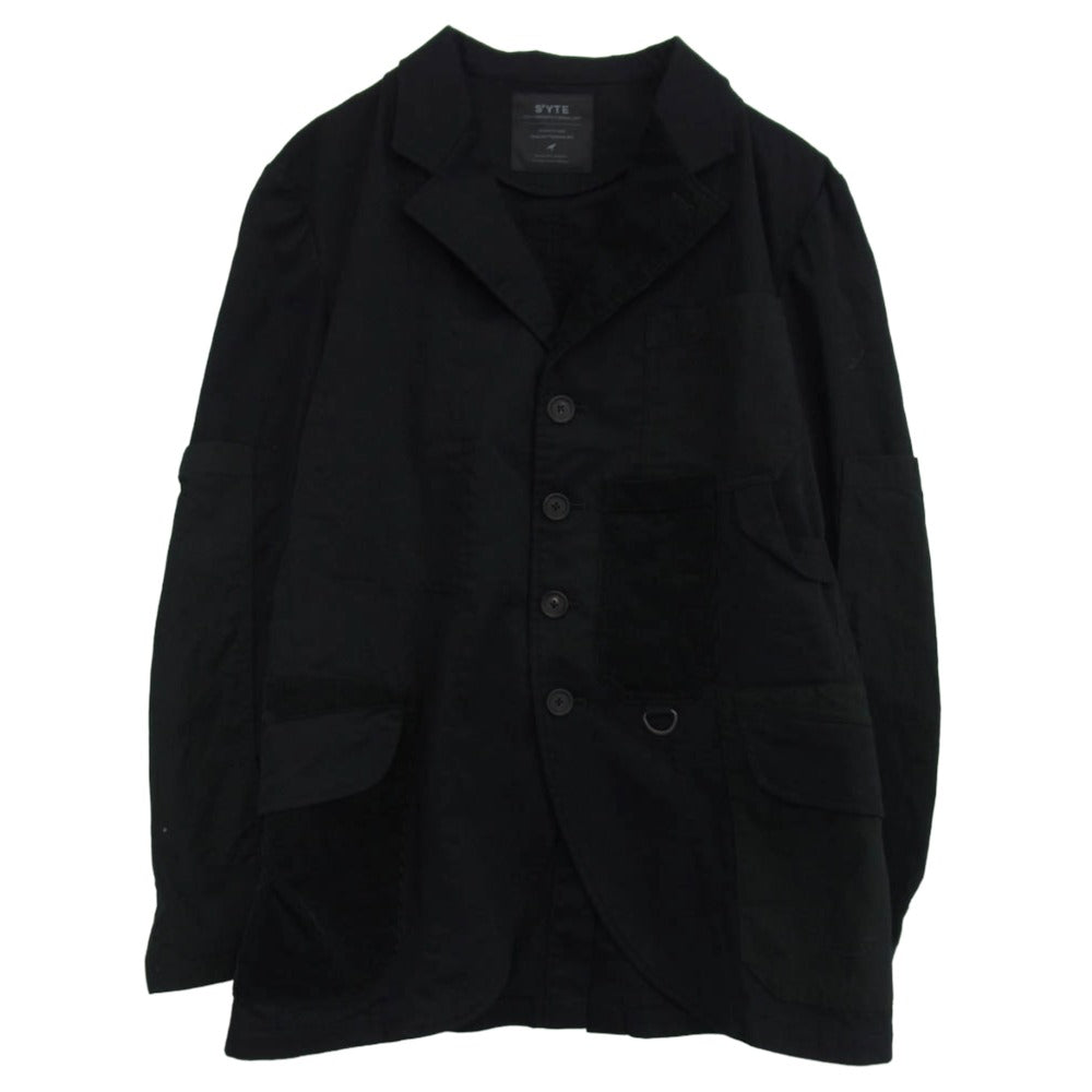 Yohji Yamamoto ヨウジヤマモト UB-J05-803 S'YTE サイト VARIOUS FABRICS CRAZY PATCHWORK JACKET 異素材切替 クレイジーパッチワーク テーラードジャケット ブラック系 4【中古】