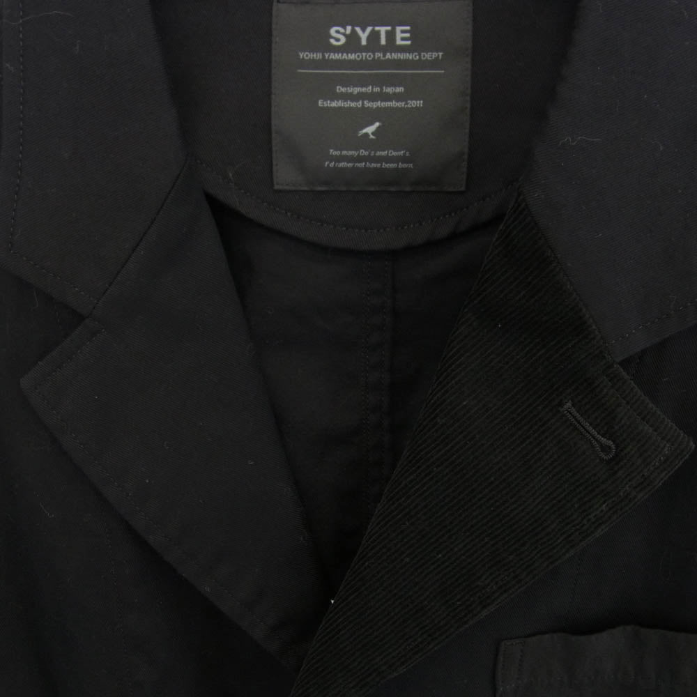 Yohji Yamamoto ヨウジヤマモト UB-J05-803 S'YTE サイト VARIOUS FABRICS CRAZY PATCHWORK JACKET 異素材切替 クレイジーパッチワーク テーラードジャケット ブラック系 4【中古】