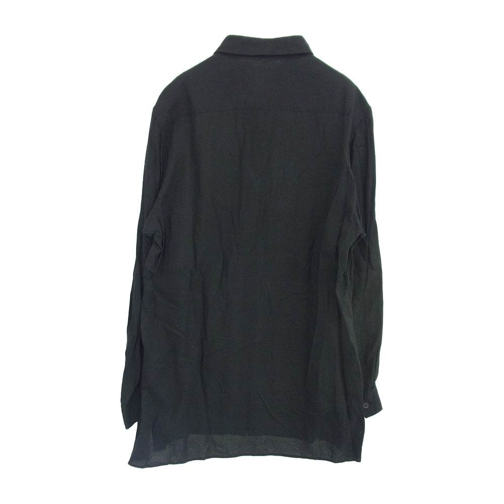 Yohji Yamamoto POUR HOMME ヨウジヤマモトプールオム 24SS HS-B07-200 Lightweight Button Up Shirt ライトウェイト ボタンアップ 長袖 シャツ ブラック系 2【中古】
